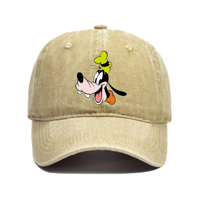 Unisex Vintage Washed Mickey Minnie Print Baseball Cap for Men Women Cartoon Trucker Hat Adjustable Snapback Casual Hip Hop Hat