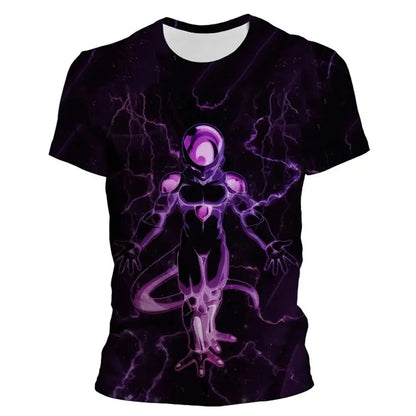 206 Dragon Ball Style Anime Men's 3D Printed T-shirt Summer Fashion Short Sleeved Women's Top New Casual Children's T-shirt