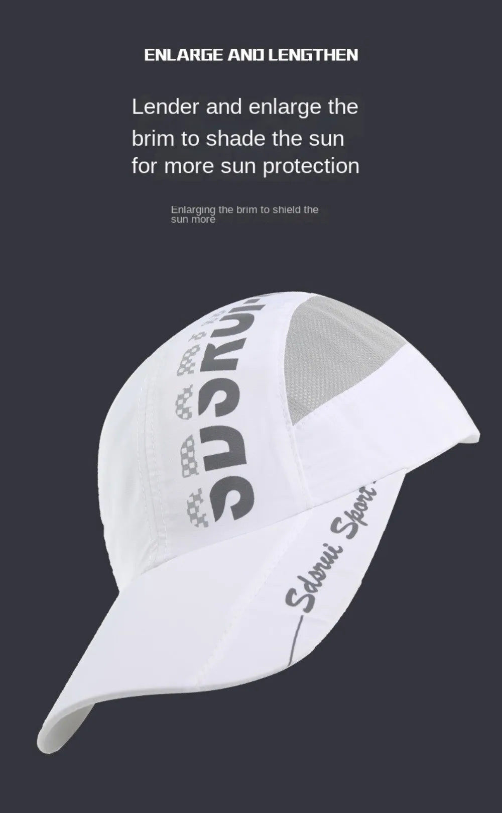 Unisex Wide Brim Mesh Baseball Cap Breathable Quick-drying Peaked Cap Adjustable Hip Hop Hats Outdoor Sports