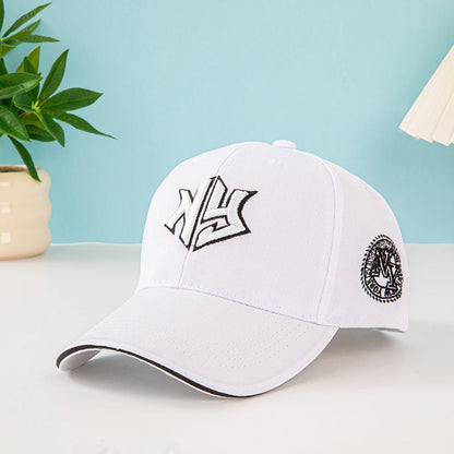 1pc unisex baseball cap with embroidered New York logo and stars - Lightweight cap, stretchable for adjustable buckle outdoor fi