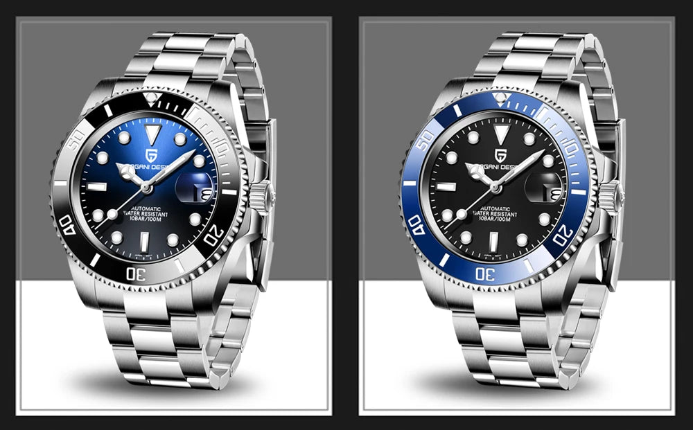 PAGANI DESIGN Men Automatic Mechanical Watch PD1661 8215 Dive Stainless Steel Waterproof Clock Sapphire Reloj Hombre