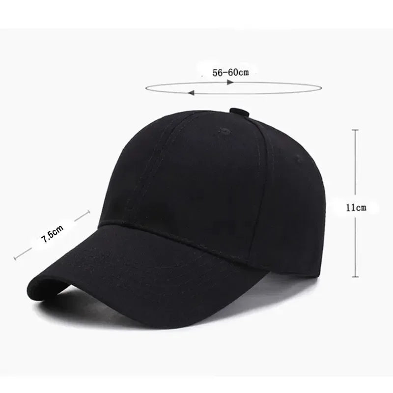 Black Baseball Cap for Men & Women - Adjustable Outdoors Sports Hat for Casual Summer Wear