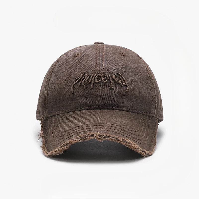 Casquette de baseball pour homme à broderie en 3D, en tissu souple, à bords irréguliers, style européen et américain, polyvalente et ajustable