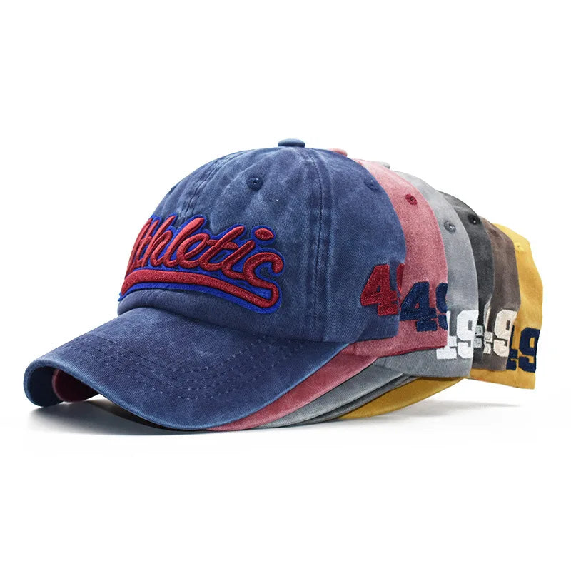 CNTANG Casquette de baseball pour homme, mode estivale, coton, lettres brodées, style hip-hop, snapback, décontractée, pour le plein air, casquettes de sport pour homme, réglable