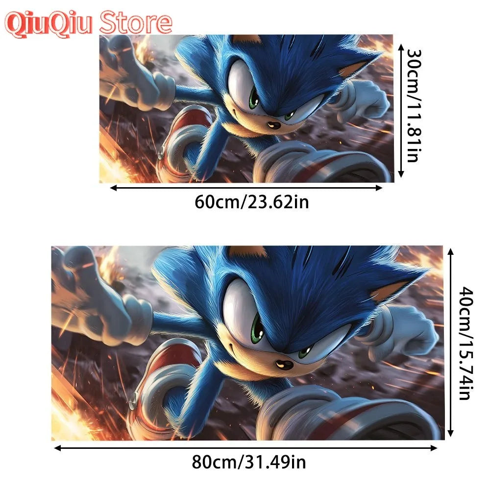 Sonic Desk Mat Smooth Table Mat Large Extended Gaming Mouse Pad Keyboard Pad For Computer