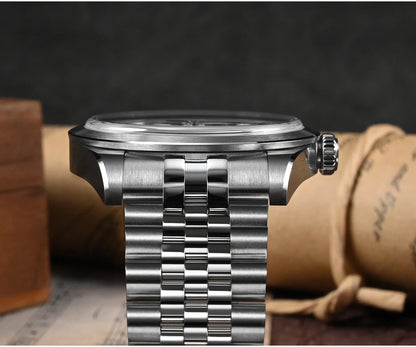San Martin 38mm Men's Sport Watch Fashion Luxury Explore Climbing Automatic Mechanical Sapphire Waterproof 5 Links Bracelet BGW-9