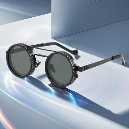 KLASSNUM Nastavitelné sluneční brýle pro muže s ND filtrem ND9 Sluneční brýle s rychlým stmíváním Kulaté polarizované brýle na rybaření a řízení