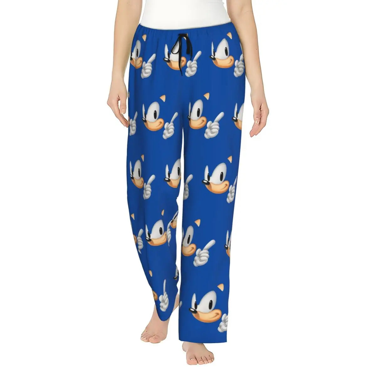 Custom Printed Womens Soniced Pajama Pants Hedgehog Game Sleepwear Sleep Lounge Bottoms with Pockets