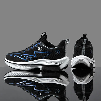 Men's Sport Shoes Professional Cushioned Carbon Plate Running Shoes Breathable Lace-up Casual Sneakers Marathon Athletic Footwear