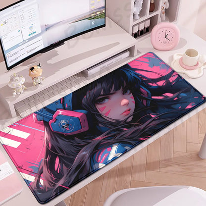 Gaming Accessories O-Overwatch D-D.va Mouse Pad Large Keyboard Mousepad Pc Cabinet Deskmat Xxl Extended Mats Gamer Mausepad