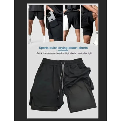 Dragon Ball Anime Goku Double-Layer Shorts 2026 American Sporty Summer Men's Loose Breathable Pants