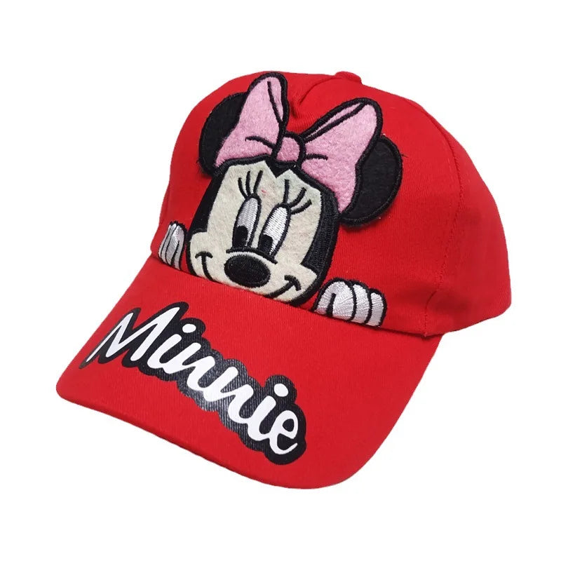 Casquette de baseball Disney Minnie Mickey Anime en coton et polyester, avec personnage de dessin animé, visière, pour déguisement, cadeau d'anniversaire pour enfants