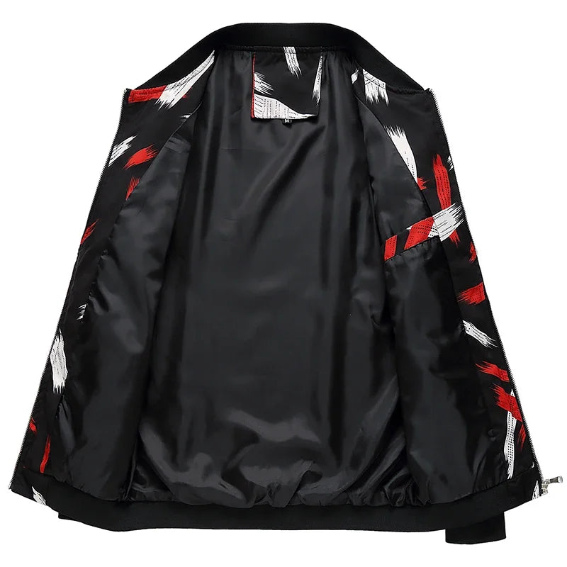 Spring and Autumn Men's Flower Jacket, Large Size Urban Casual Jacket, Multicolor Available