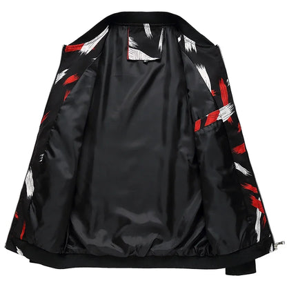 Spring and Autumn Men's Flower Jacket, Large Size Urban Casual Jacket, Multicolor Available