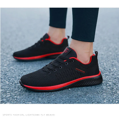 Gebreide hardloop- en wandelschoenen voor heren en dames, casual sneakers, ademende sportschoenen voor hardlopen, fitness en outdoor, lichtgewicht, maat 38-47