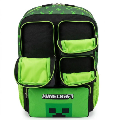 In Stock Minecraft Backpack Large Capacity Lightweight Pressure Relief Cartoon Print Outdoor Travel Hiking For Men Students