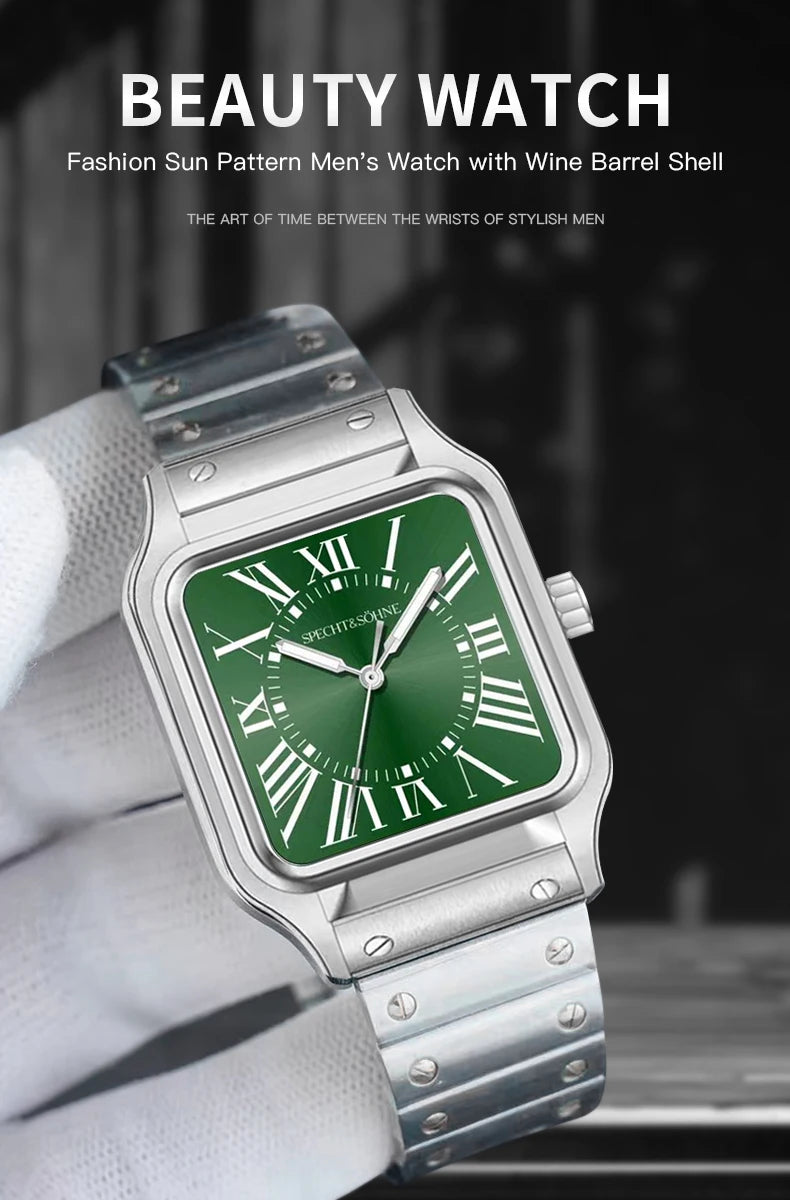 2025 New 34MM Specht & Söhne Quartz Watch Japan VH31 Movement Sapphire Blue Color Ultrathin Stainless Steel Men's Watch