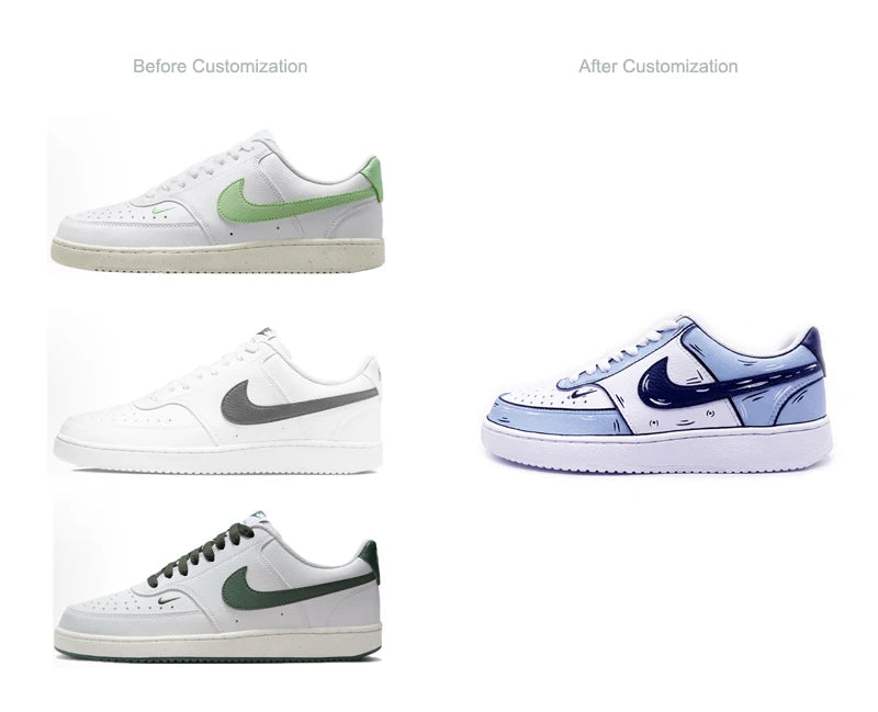 Custom Sneakers NIKE COURT VISION  Messy Line Design Wild Romantic Dream Comic Pattern Couple Matching Shoes Unisex retro shoes