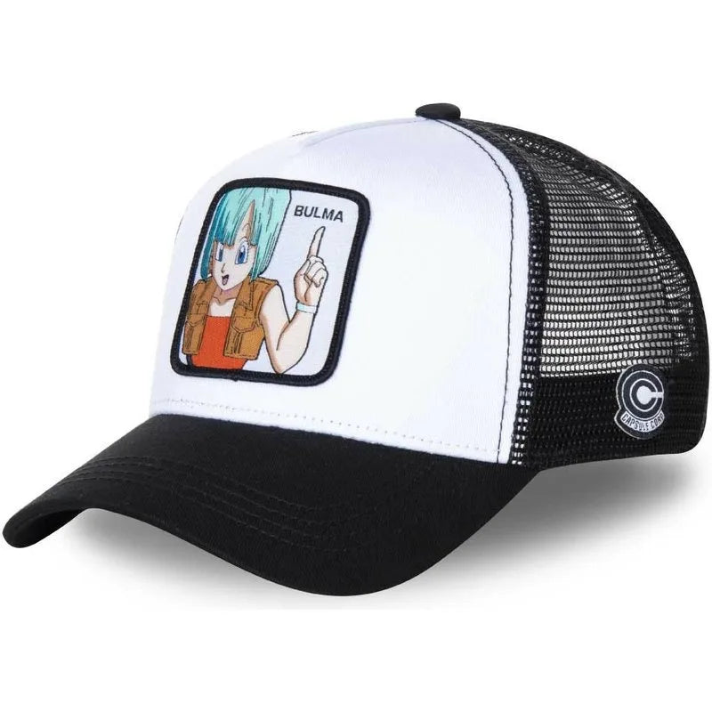 „Dragon Ball“ Son Goku kepurė, vasarinė kelioninė kepurė su snapeliu, vyriška siuvinėta hip-hop stiliaus kepurė su saulės skydeliu, reguliuojama „trucker“ stiliaus tinklinė kepurė