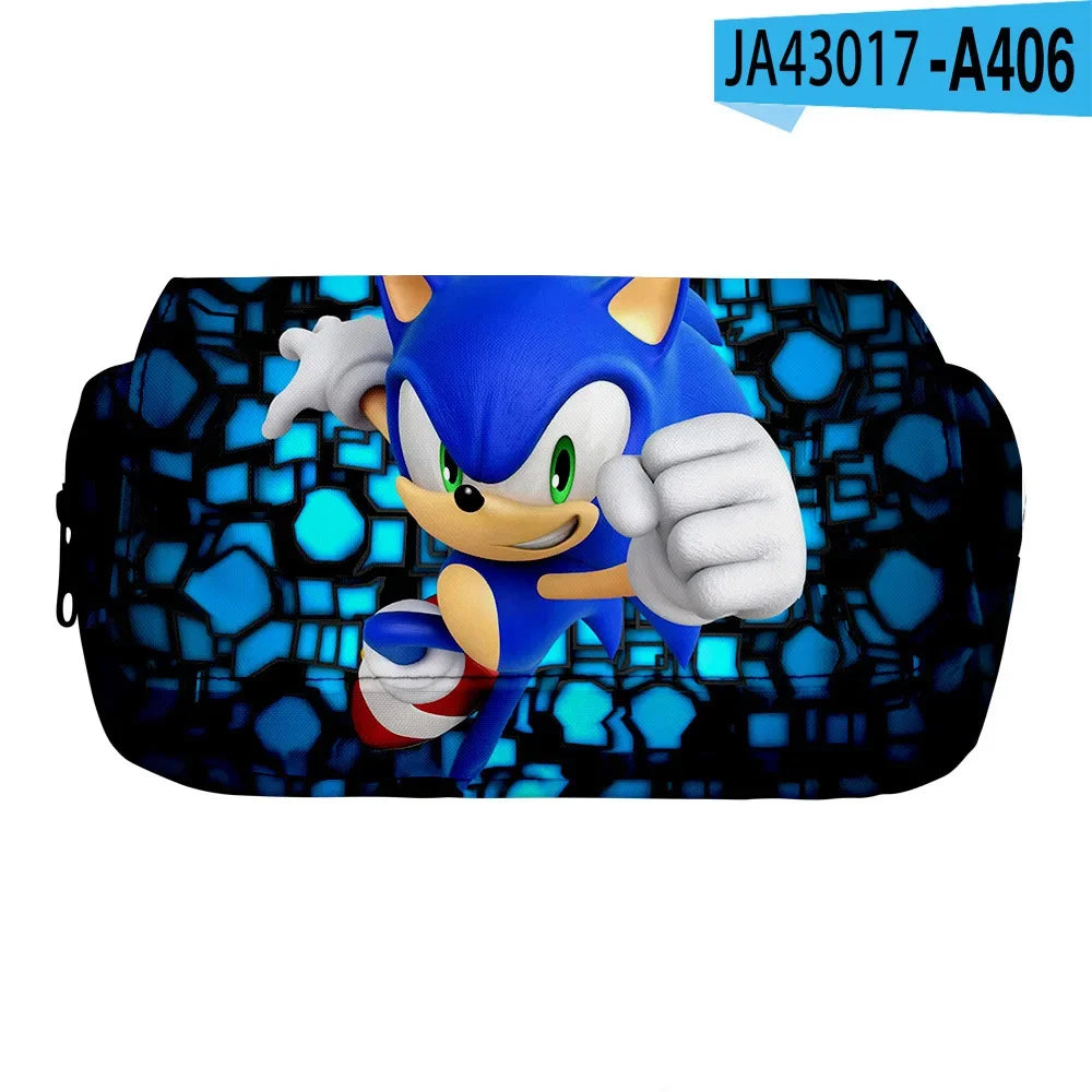 Sonic The Hedgehog Double Pencil Case Stationery Bag Storage Pouch
