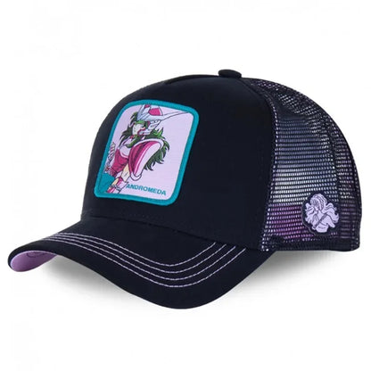 Saint Seiya Bawełniana czapka z daszkiem typu snapback z motywem anime i kreskówek, dla mężczyzn i kobiet, w stylu hip-hopowym, czapka typu trucker z siateczką, dropshipping