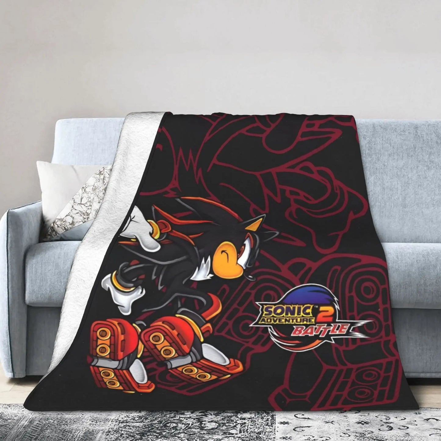 Shadow Game Blanket Soniced Cartoon Flannel Throw Blankets Summer Air Conditioning Decoration Lightweight Bedspreads