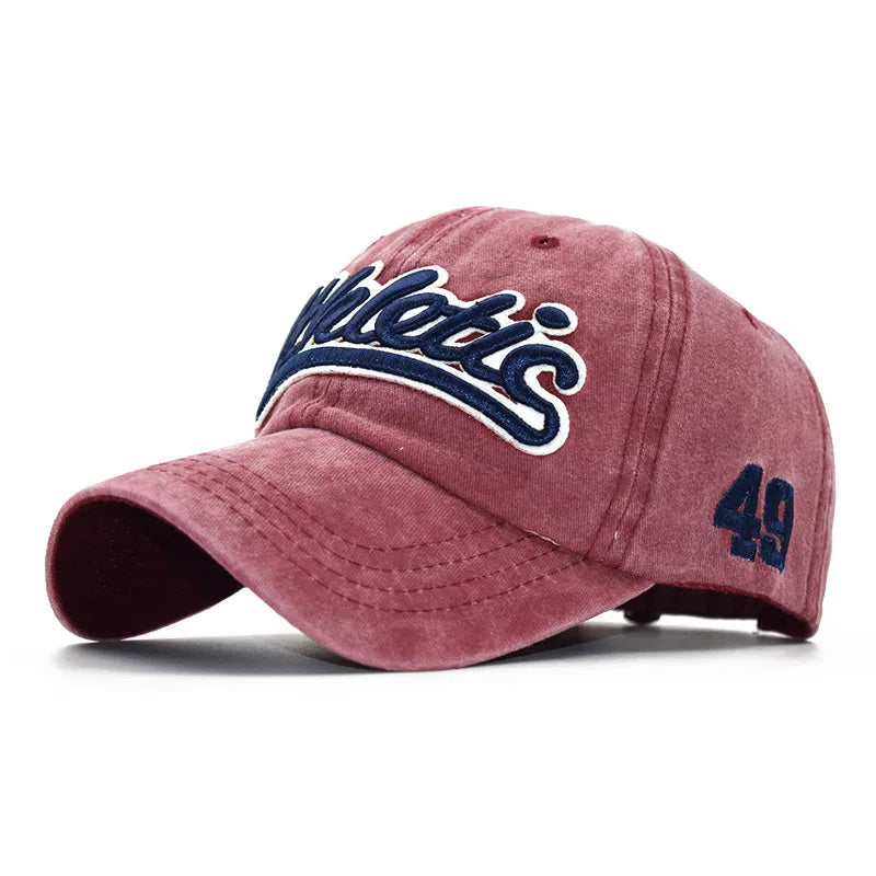 CNTANG Casquette de baseball pour homme, mode estivale, coton, lettres brodées, style hip-hop, snapback, décontractée, pour le plein air, casquettes de sport pour homme, réglable