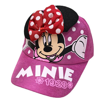 Casquette de baseball Disney Minnie Mickey Anime en coton et polyester, avec personnage de dessin animé, visière, pour déguisement, cadeau d'anniversaire pour enfants