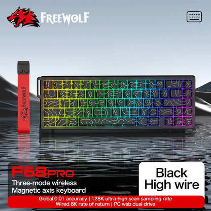 Magnetic Gaming Keyboard ATTACK SHARK X68HE X68PRO HE and FREEWOLF F68 Wired F68Pro Wireless for Pro Gaming 0.01mm Rapid Trigg