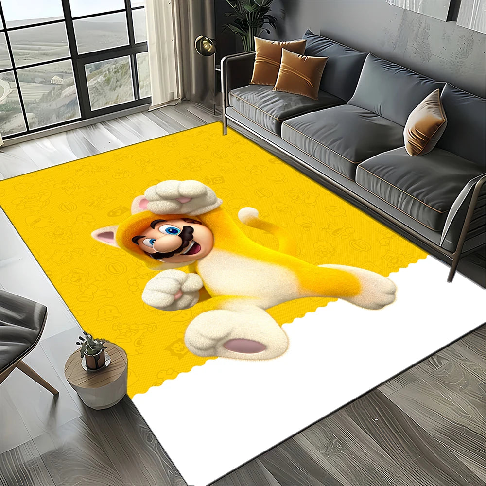 Retro Mario Cartoon  Area Rug,Carpet Rug for Home Living Room Bedroom Sofa Doormat Decor,Kids Play  Floor Mat