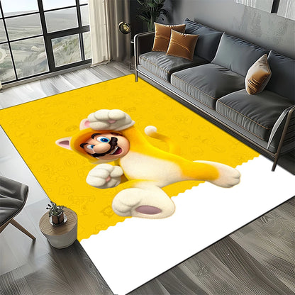 Retro Mario Cartoon  Area Rug,Carpet Rug for Home Living Room Bedroom Sofa Doormat Decor,Kids Play  Floor Mat