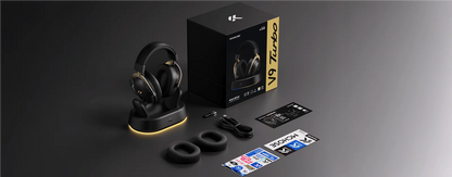 Cuffie gaming wireless MCHOSE V9 Turbo 7.1 Surround Sound RGB Esports con driver da 60mm, microfono con cancellazione del rumore e base di ricarica