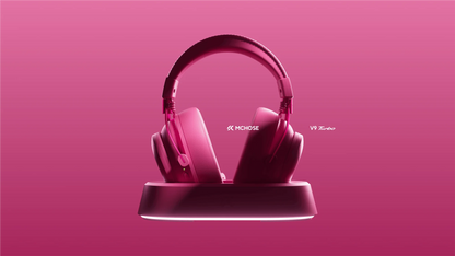 Cuffie gaming wireless MCHOSE V9 Turbo 7.1 Surround Sound RGB Esports con driver da 60mm, microfono con cancellazione del rumore e base di ricarica