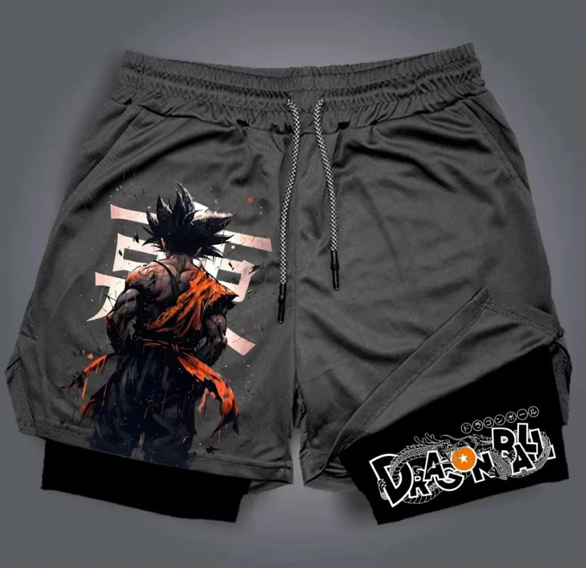 2026 Dragon Ball Printed Double-layered Shorts GOKU American Sporty Comfortable and Fashionable Men's Loose and Breathable Pants