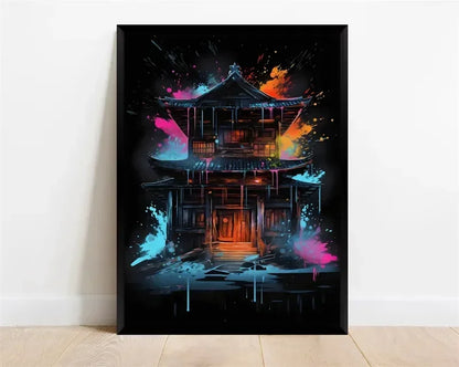 Pop-Neon-Poster mit Videospiel-Charakter, Gamepad, Kopfhörern, Fußball und Basketball – Leinwanddruck, Wandkunst-Dekor für das Gaming-Zimmer