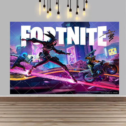 F-fortniteds Backdrop Poste  Boy Birthday Party Banner Kids  Birthday Cake Table Decor Party Supplies Photography Props Gift