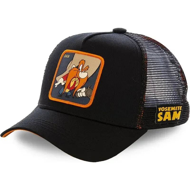 Czapka unisex z motywem anime, naszywka haftowana, czapka baseballowa, czapka typu trucker, czapki siatkowe, czapka przeciwsłoneczna