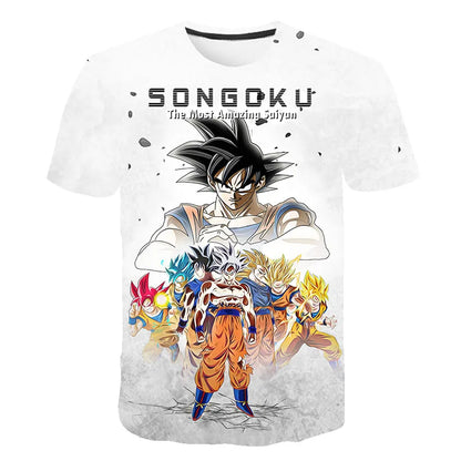 Men's T-shirts Dragon Ball Z T-shirt Boys Clothes Children's Clothing Summer Short Sleeve Kids Cartoon Tee Tops Baby Boy T Shirt