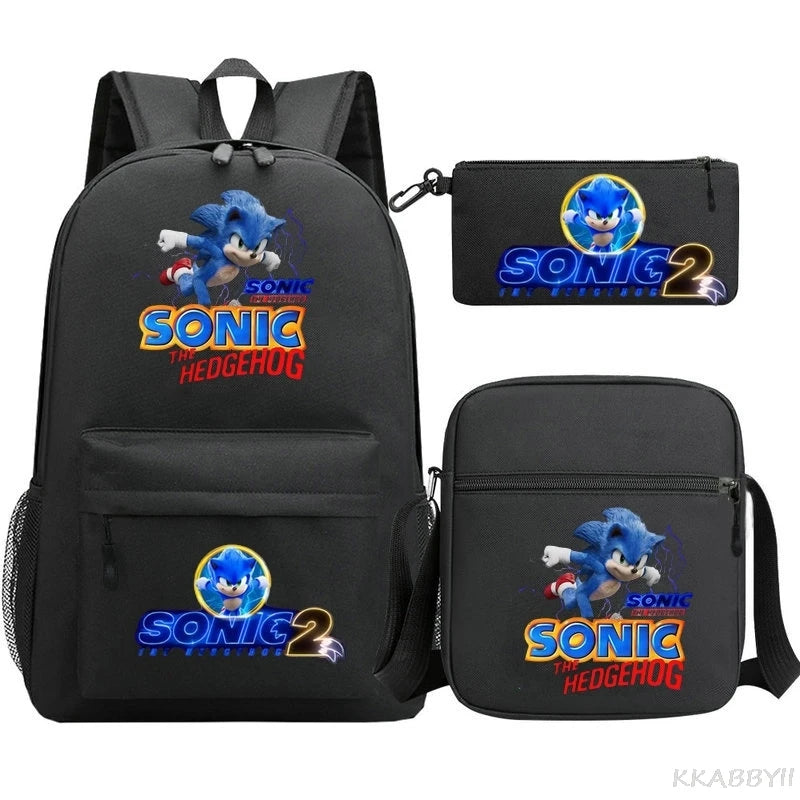 Sonic Backpacks Student School Bags for Teen Men Women Tote Bag Clutch Pocket Nylon Backpacks Travel Mochilas