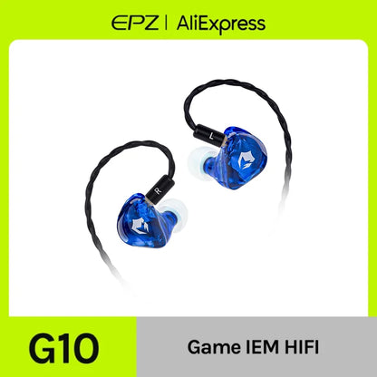 Auricolari gaming HiFi cablati EPZ G10 – Cuffie monitor in-ear Type-C e 3.5mm con DAC, isolamento acustico, cavo rimovibile e microfono