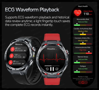 Smart Watch Men High-end Health Blood Pressure Blood Oxygen Lipids Uric Acid Sapphire Smart Watches Ai GPT Custom Dial ECG 2026