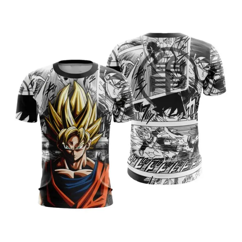 2026 Dragon Ball Z Men's T Shirt Vegeta Streetwear Trend Y2K Harajuku Summer Vegeta T-shirt Anime Saiyan Short Sleeved Goku Tops