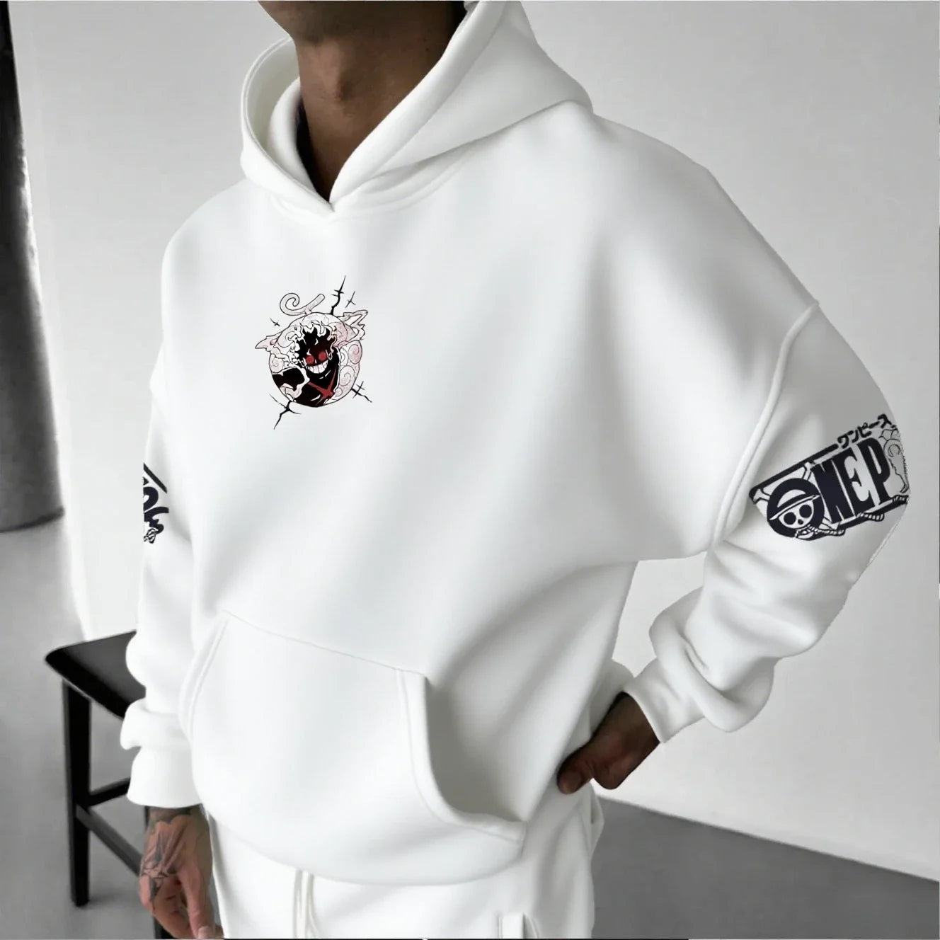 Anime Hoodie Men Women One Piece Luffy Gear 5 Nika Streetwear Casual Pullover Sweatshirt Autumn Winter Cosplay Long Sleeve Tops