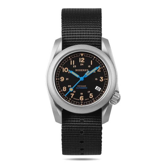 BODERRY Men's Automatic Watch 40MM Titanium Pilot Sport Mechanical Wristwatch 100m Waterproof Sapphire C3 Luminous NH35
