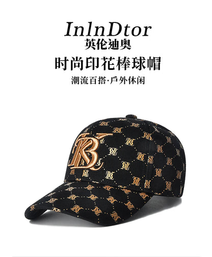 2025 Couple style Korean girls' printed embroidered baseball cap outdoor party four seasons men's cap