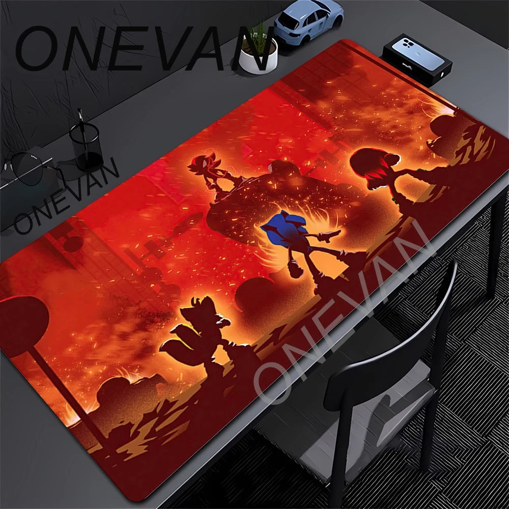 HD Printing Kawaii Sonics The Hedgehogs Mouse pad XXL Large Locking Edge Non-slip Speed Keyboard Mats Computer Gamers