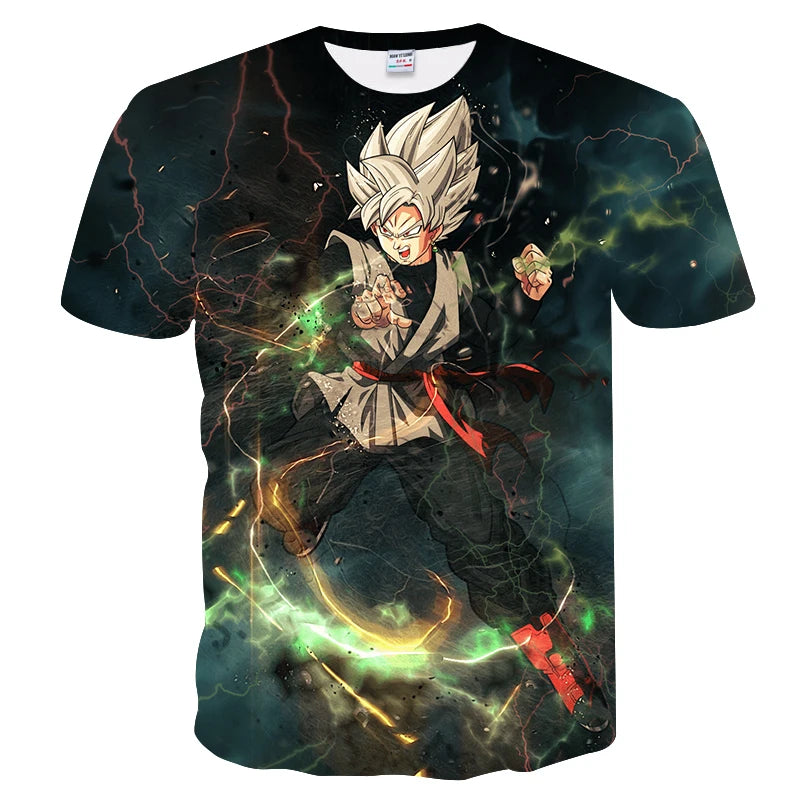 Hot Sale Anime Son Goku Vegeta T-shirt Adult T-shirts Kids Dragon Ball T Shirt Boy Tops Tee Children Clothes Summer Short Sleeve