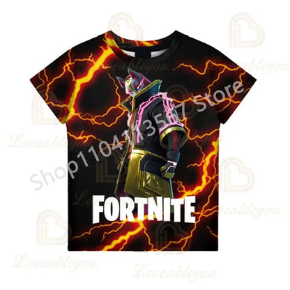 T-shirt de Verão F-Fortnited para Crianças 100-160cm, Promoção Especial, para Meninos, Bebés e Crianças Pequenas, T-shirts Divertidas de Gaming, Moda para Meninas e Meninos, Presente de Aniversário