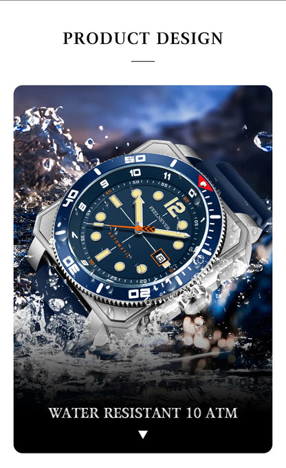 Orologio subacqueo automatico FeelNever 8215 da uomo, super luminoso, in acciaio 316, con vetro zaffiro, orologio sportivo meccanico maschile