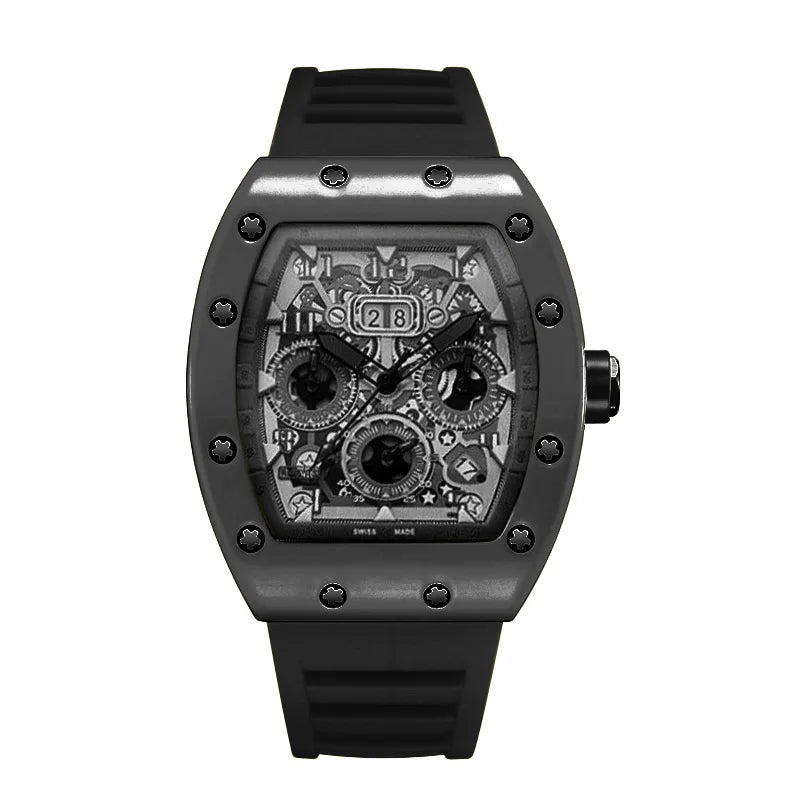 Luxury Men’s Quartz Wristwatch Hollow Design Trend None Machine Automatic Quartz Hollow Luminous Waterproof Men's Watch for Man